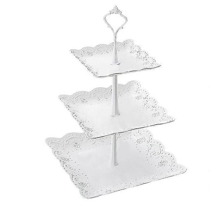 High Quality 3 Tier Plastic Cake Stand Party Tableware - Silver