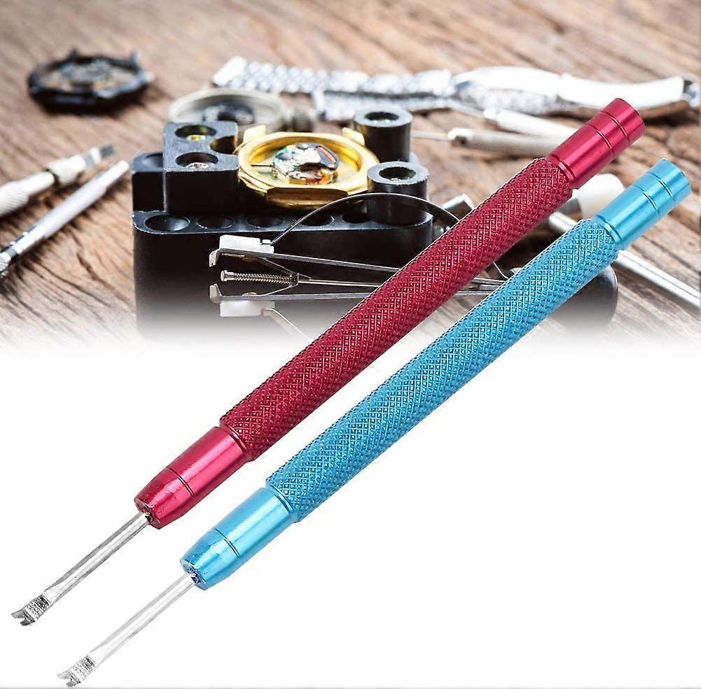 2pcs Watch Hands Removers, Lever Type Puller Watch Tool for Watch Hands Removers Replace(Red + Blue)