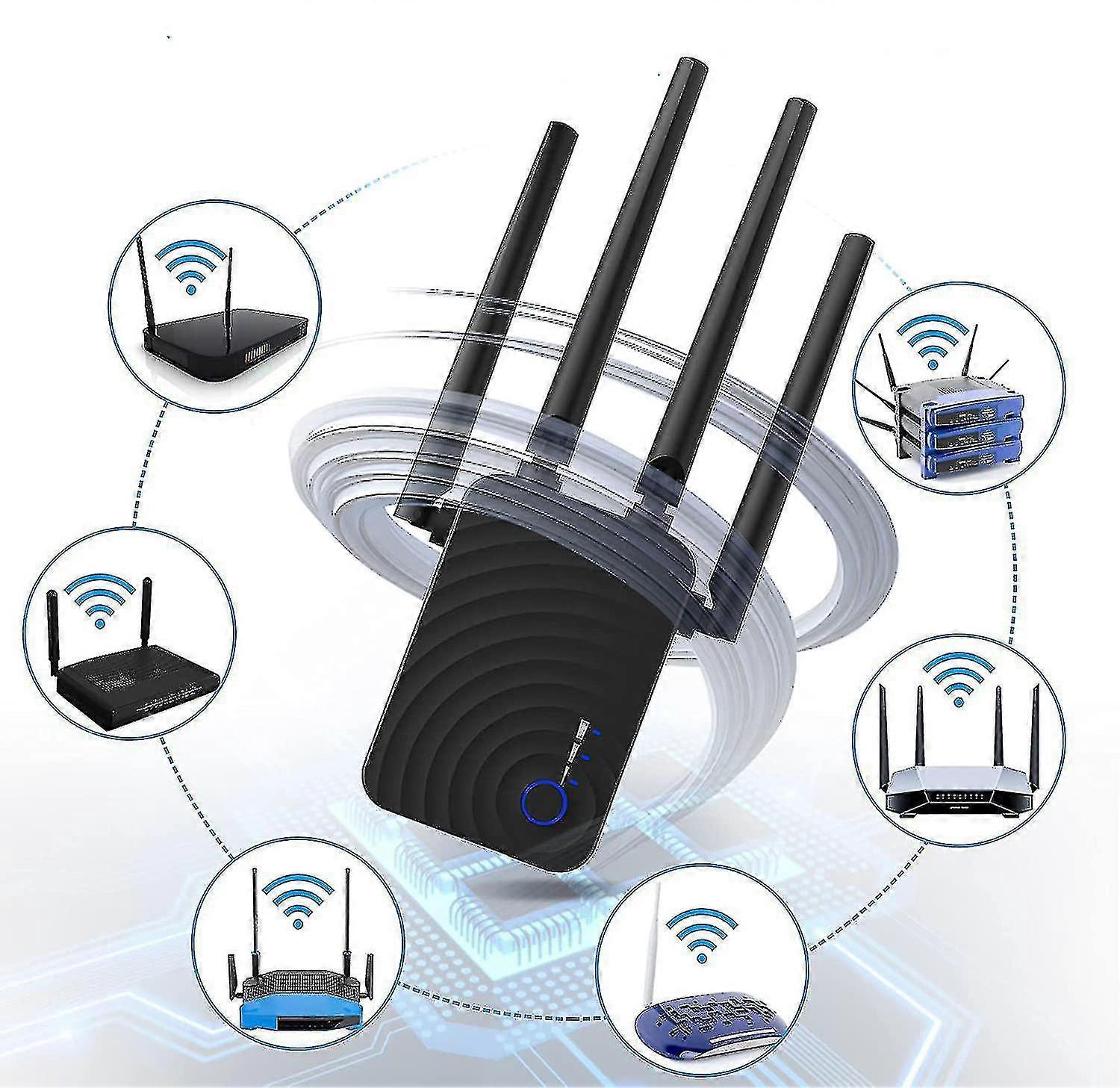 Wifi Range Extender 1200mbps Wanddurchlauf stark, bis zu 3000 sq.ft volle Abdeckung