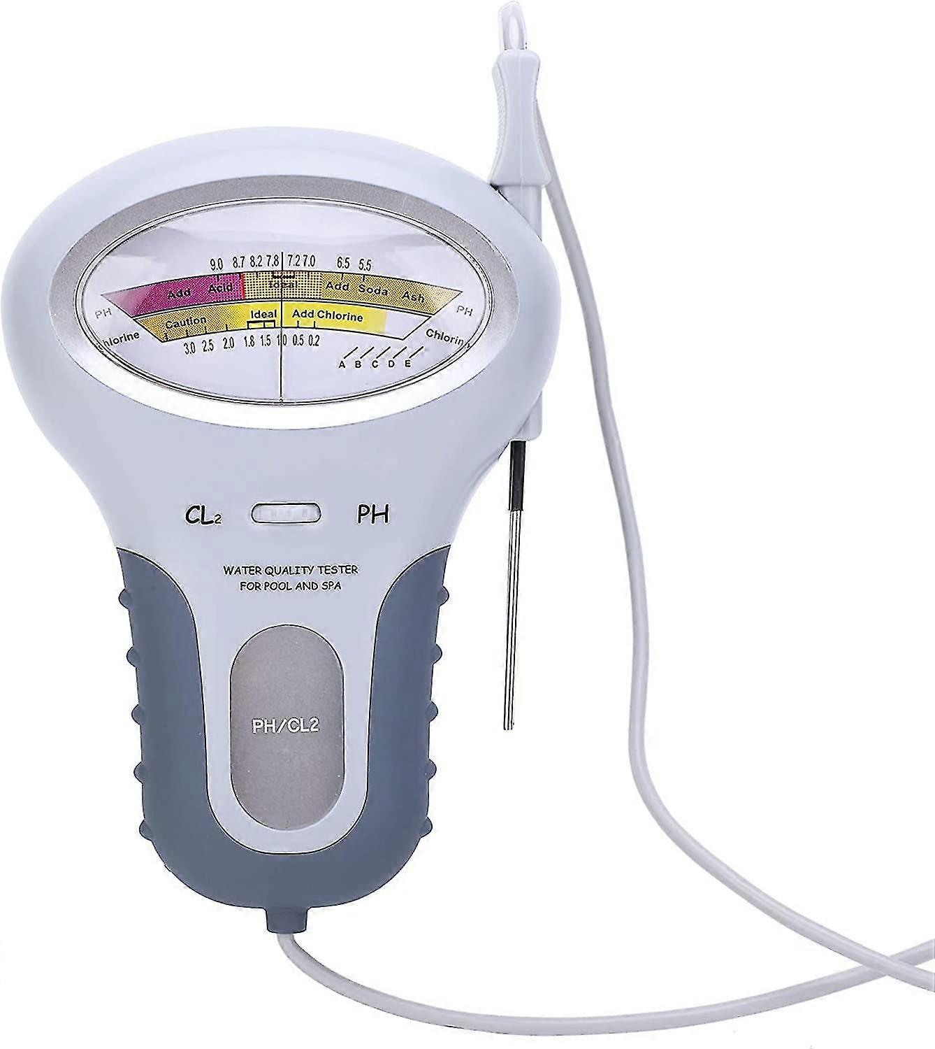 Swimming Pool Chlorine And Ph Tester Cl2 2-in-1 Chlorine And Ph Tester With Probe For Drinking Water, Aquariums, Swimming Pools