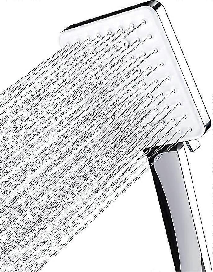 Shower Head, Large Square Shower Head With One Hand Control, High Pressure Shower Head With 6 Shower Modes, Chrome