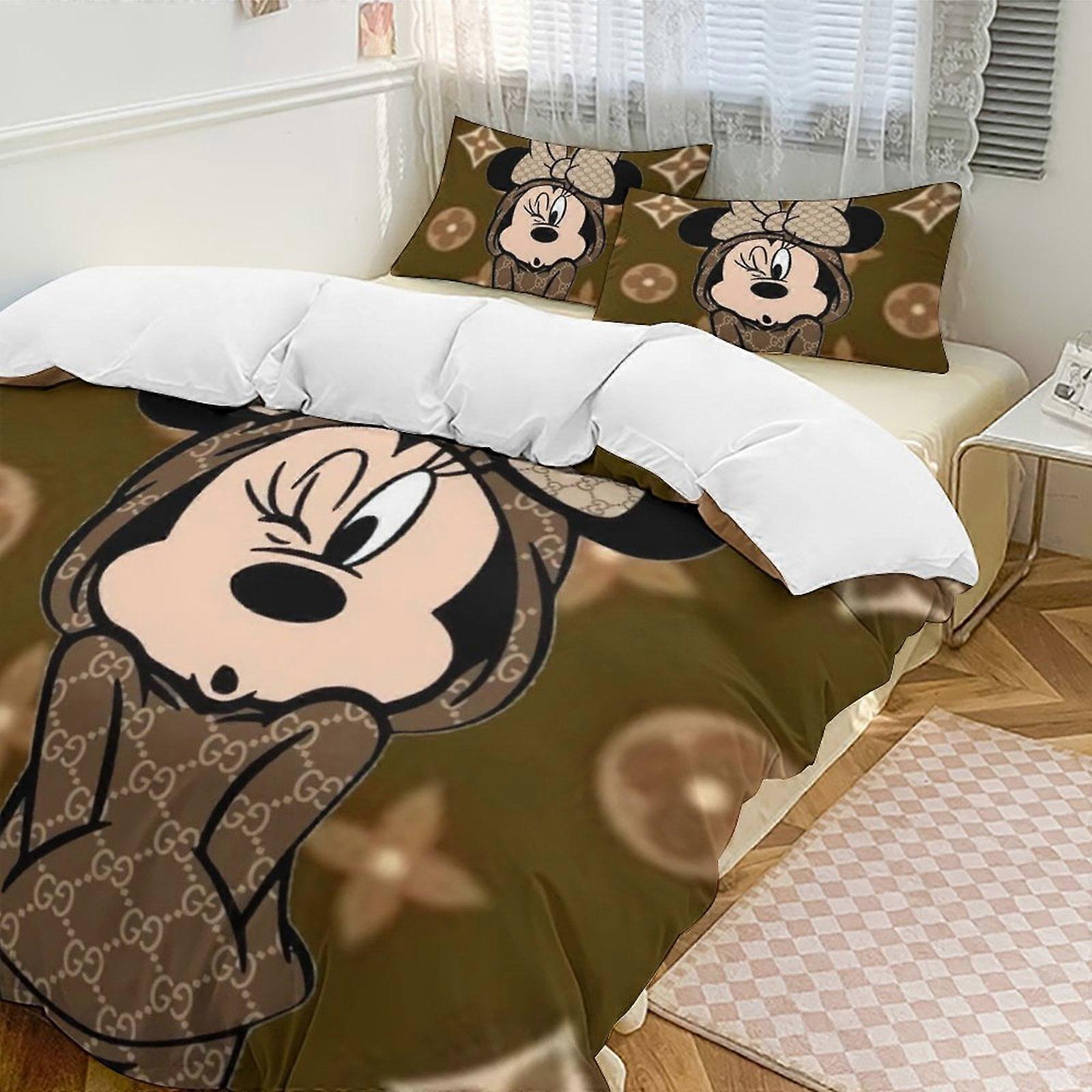 v4292  Bed Sheets Bedding Minnie MouseCartoon Collection 3-Piece Comforter Set, Personalized Bedding Decor for Kids And Teens  Bed Sheets  yuq4292