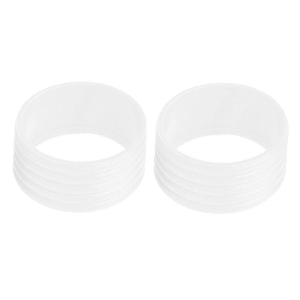 2pcs Silicone Tennis Racket Grip Ring Racquet Handle Overgrip Loop White