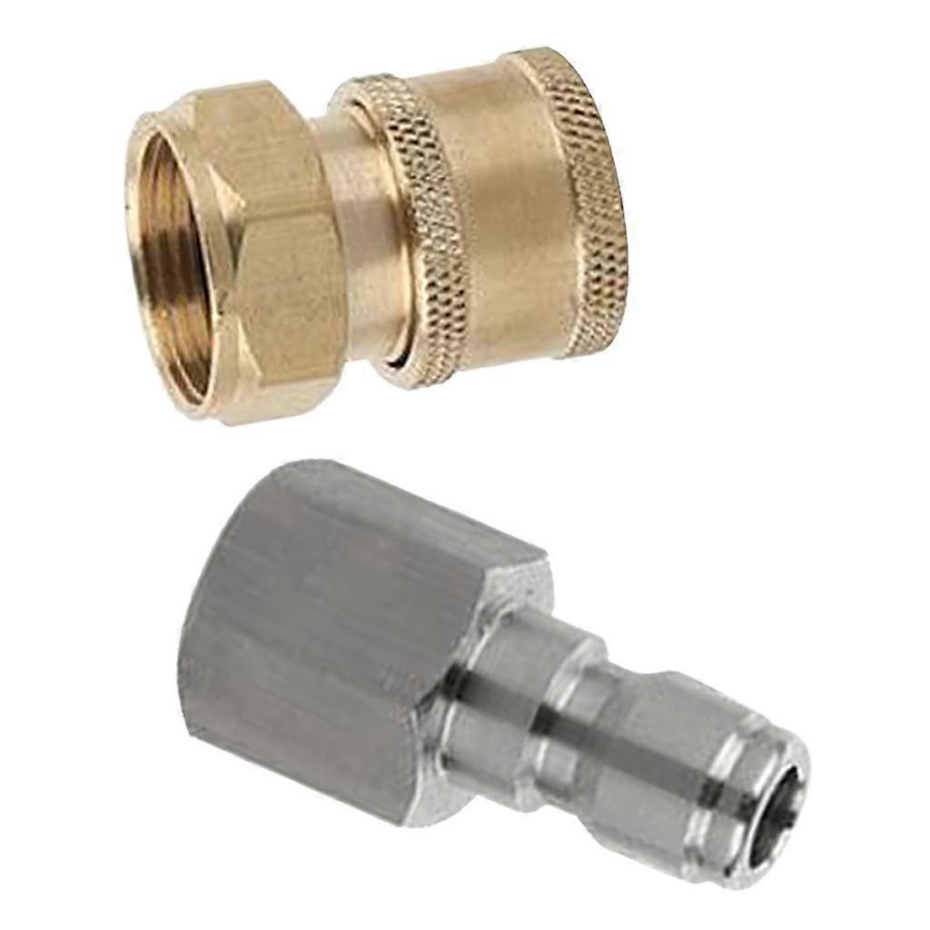 2Pcs Durable Quick Connect Coupler Pressure Washer Pipe Thread Adapter A+B