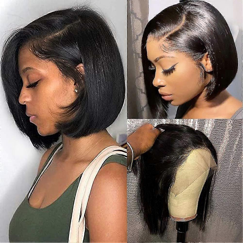 Short Straight Bob Wigs Brazilian Human Hair Lace Front Wigs