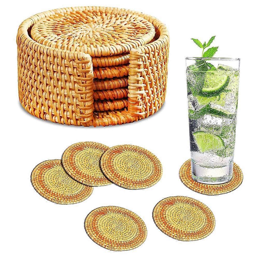 Rattan Coasters, Handmade Braided Coasters for Kitchen Table