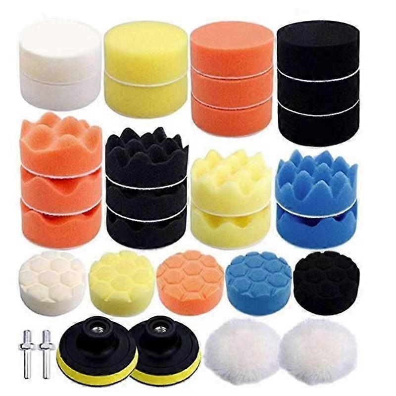 3inch 11/22/24/25/25/31Pcs Car Polishers and Buffers Buffing Kits Sponge Drill Attactment for Auto Polisher,Sanding,Waxing