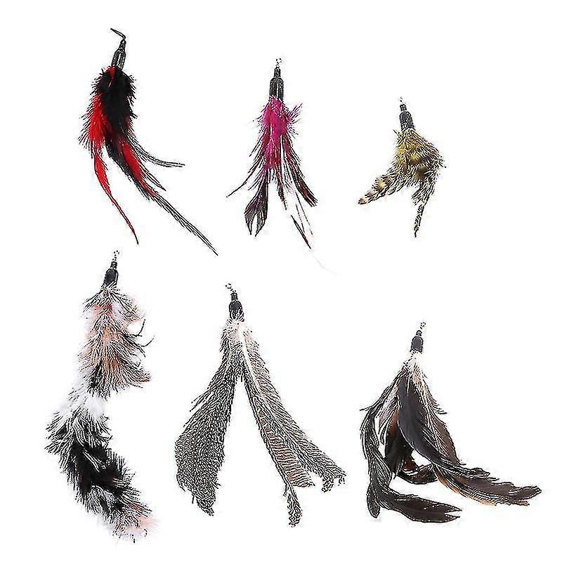 6pcs Cat Teaser Feather(Random color)