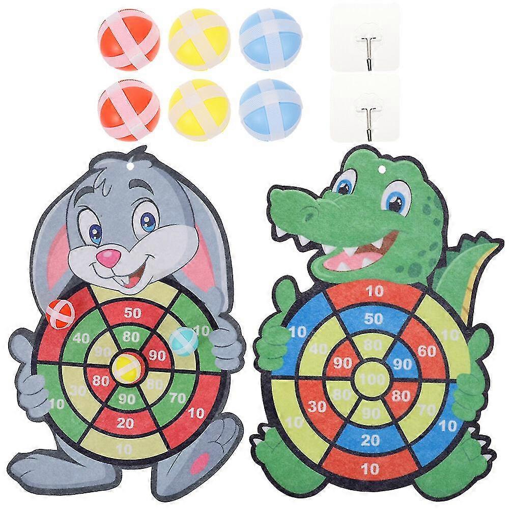 2 sets partij dartbord kinderen dartbord peuters dart bordspel met plakkerige ballen dartbordspel