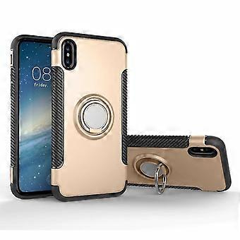 Case cover For Iphone X / Xs Magnetic 360 Degree Rotation Ring Armor Protective Case(gold)