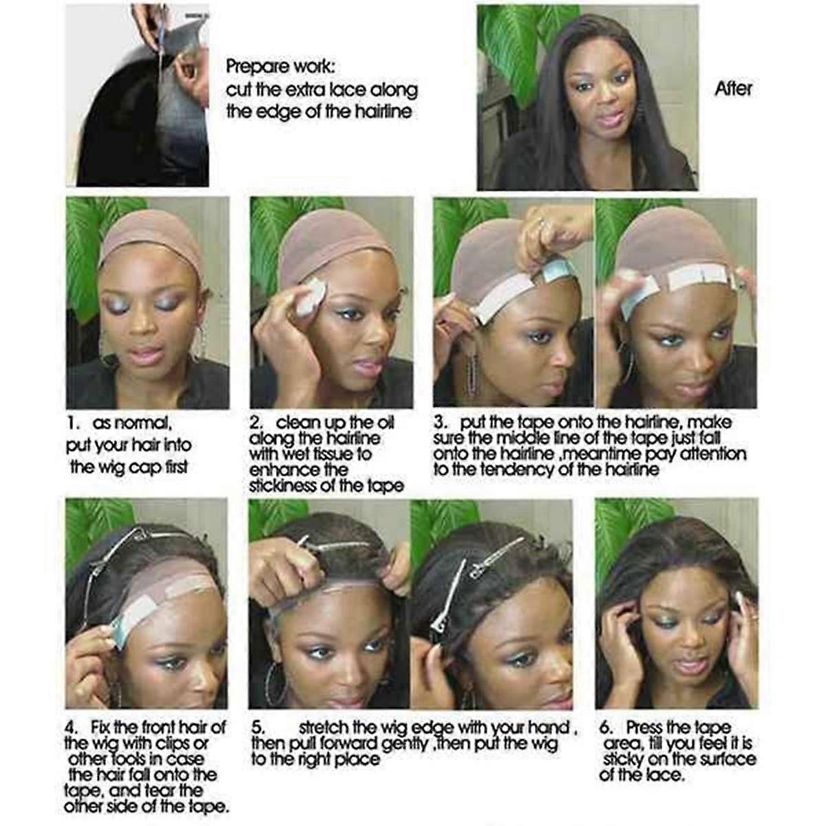 108Pcs Fixed Hair Double Tape Adhesive Hair Extension Strips Waterproof for Toupees/Lace Wigs Film with Slitting Line