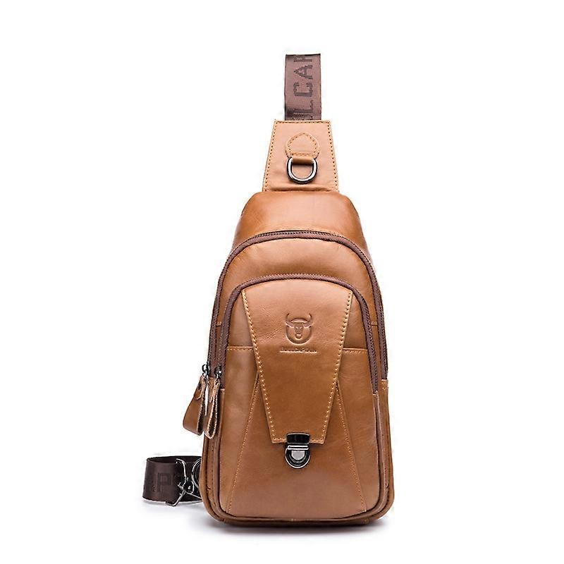 First-Layer Cowhide Leather Multi-Function Chest Bag