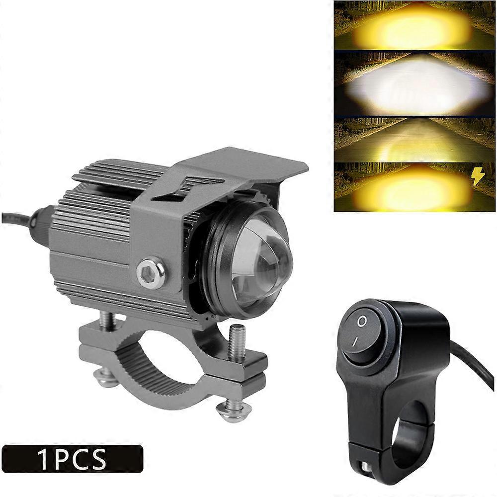 4Modes Auxiliary Led Lights For Motorcycle Headlight Fog Lights Lamp Front Additional Spotlights 12V-85V Dual Color White Amber