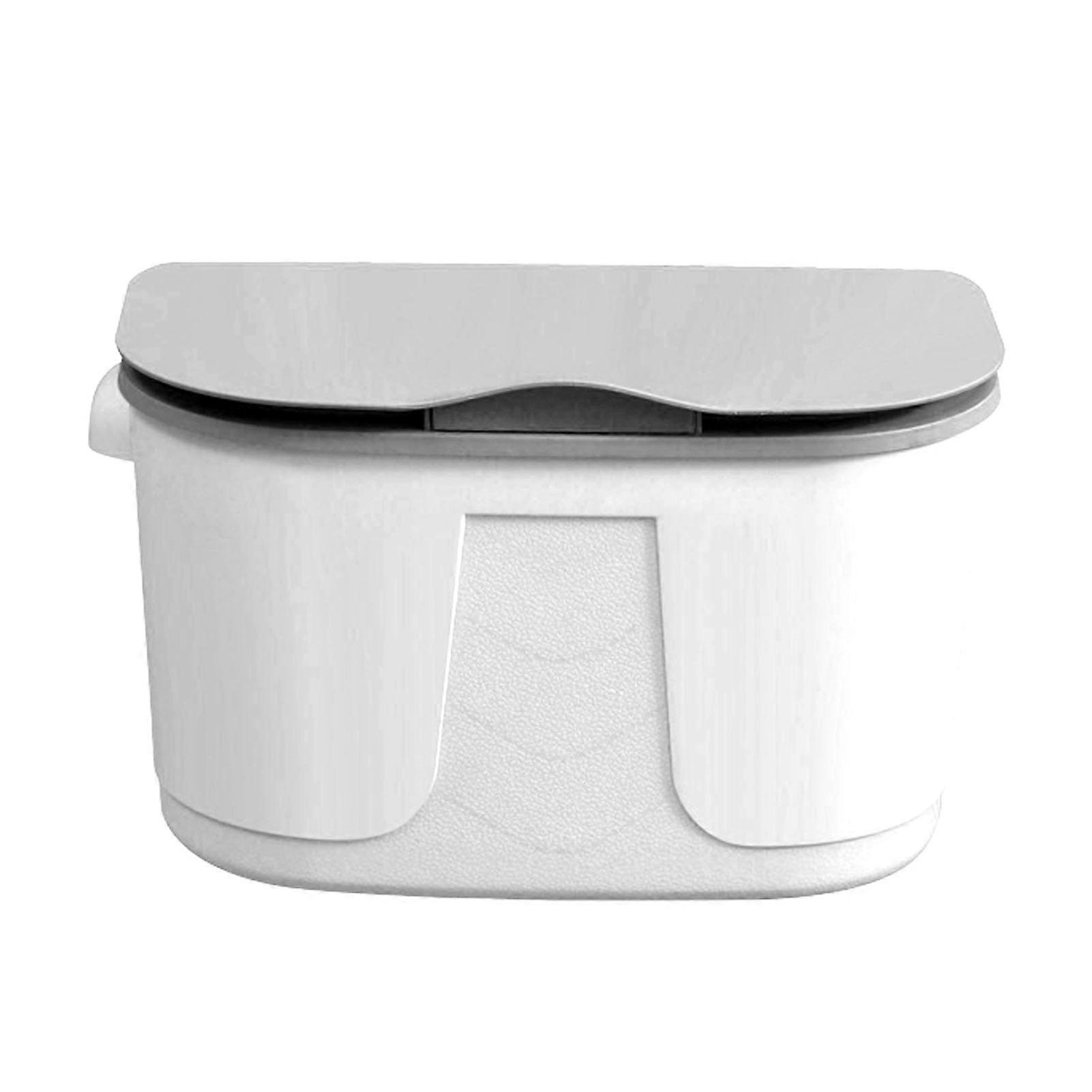 Collapsible Wall Mounted Hanging Trash Can with Cover Cap - White
