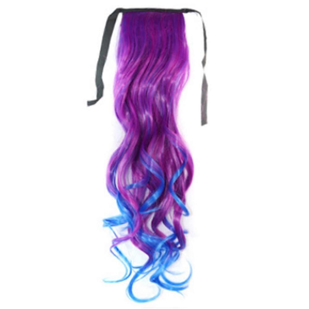 Gradient Ramp Horsetail Lace-up Curled Wig