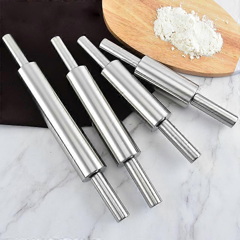 Non-Stick Stainless Steel Rolling Pin: Perfect for Baking Cakes, Cookies, Pasta Dough, and Pizza - Crafted for Easy Rolling and Creation