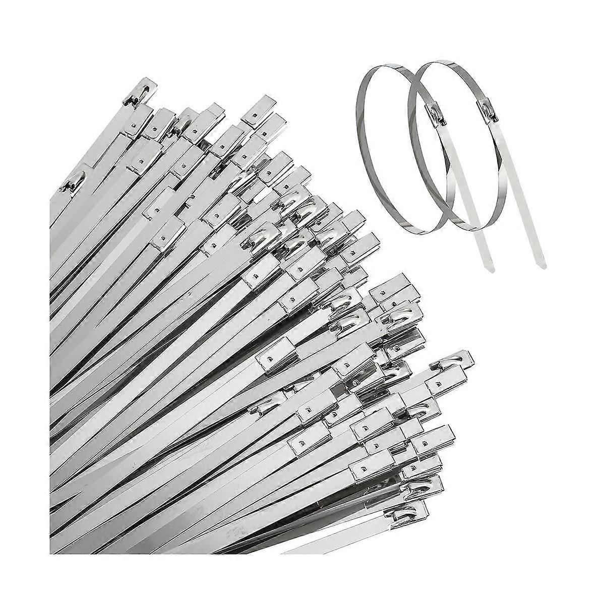 Metal Zip Ties Heavy Duty Self-Locking Stainless Steel for Machinery, Vehicles, and More (11.8 inch