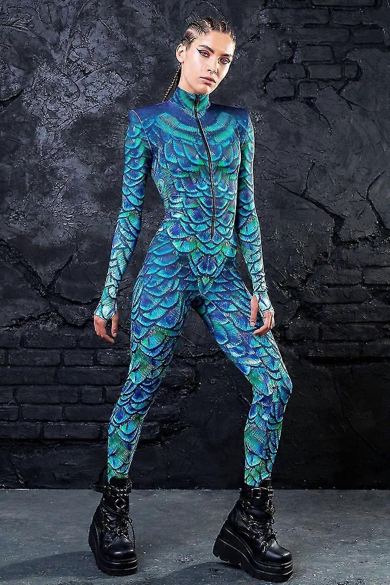 Naiset 3d eläin Halloween puvut Cosplay Stretch Skinny Catsuit Haalari Bodypuku