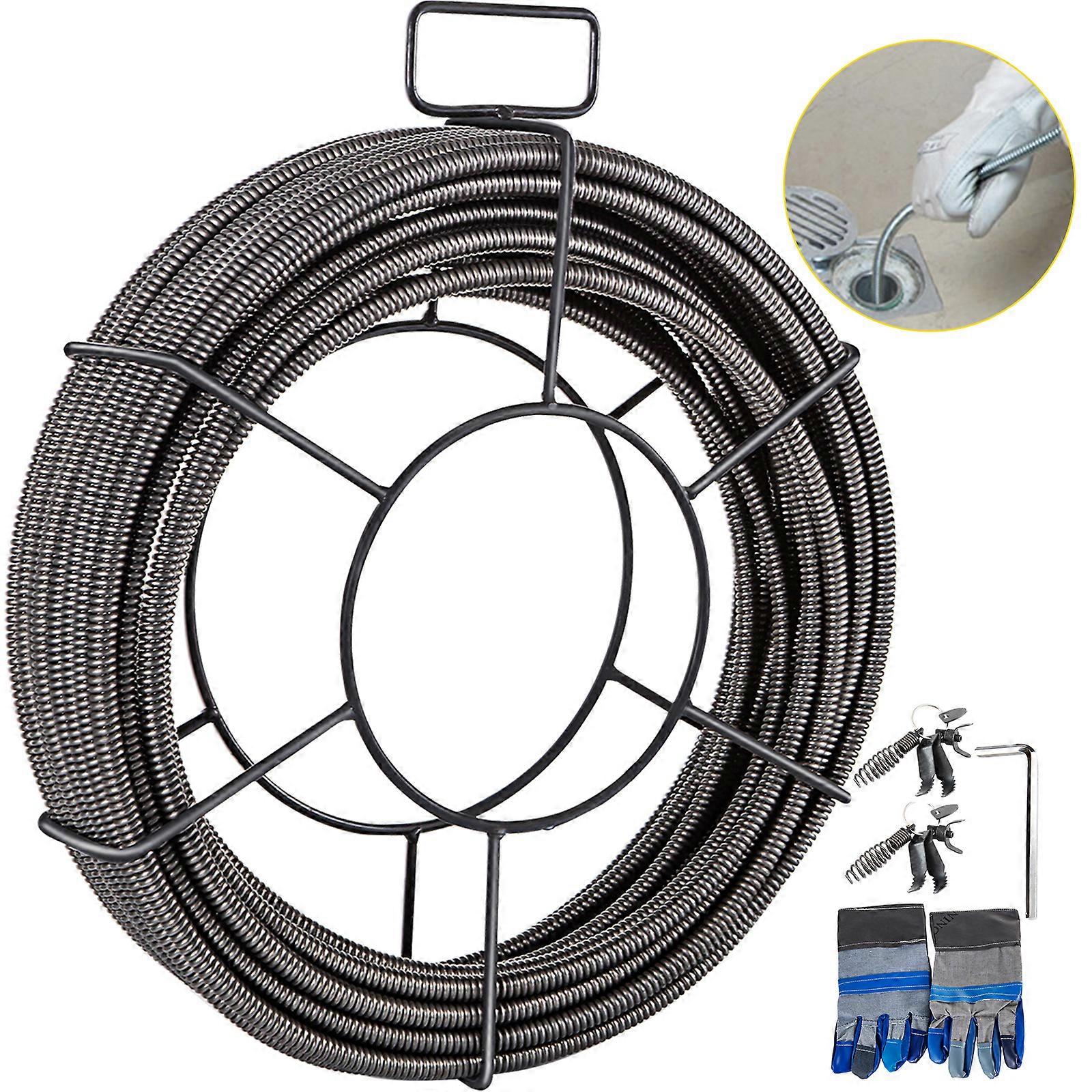 Drain Cleaning Cable 75 Feet x 1/2 Inch Solid Core Cable Sewer Cable Drain Auger Cable Cleaner