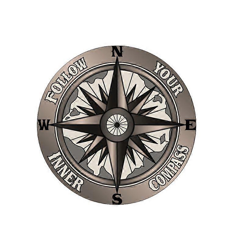 Large PET Compass Sticker 12x12cm Car Engine Hood Decals Auto Styling Decor