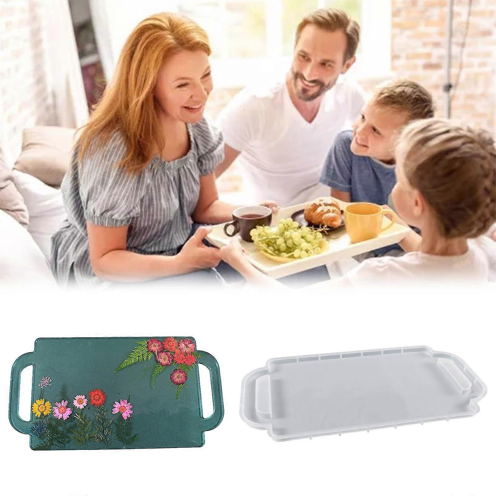 DIY Epoxy Resin Silicone Molds Tray with Handle Mould Casting Making Craft Tool