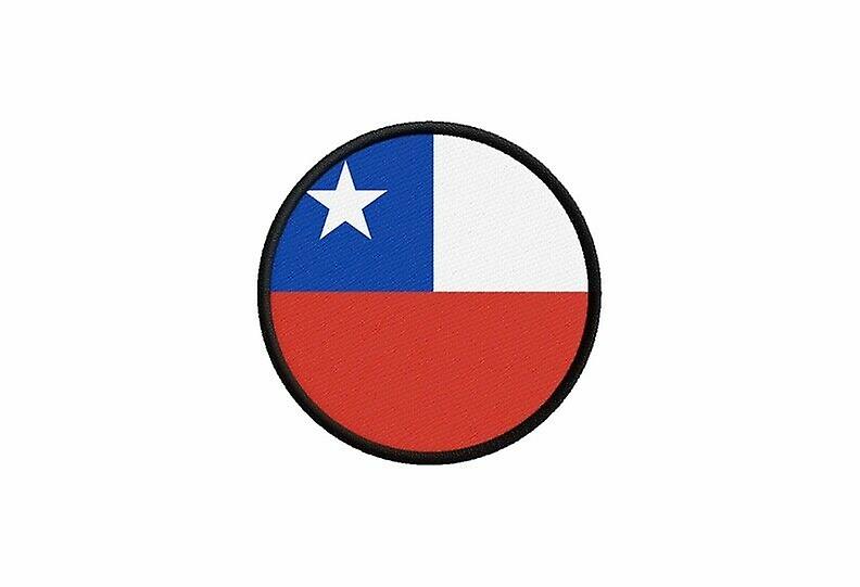 Patch ecusson Chilean flag printed thermosticker round round round round