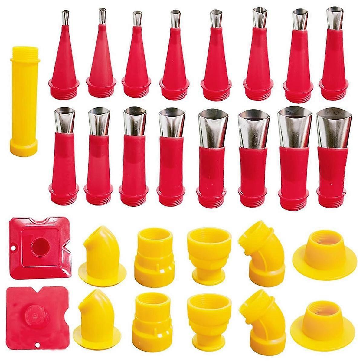 29PCS Universal Integrated Rubber Nozzle Tool Kit,Caulking Tips,Caulking Nozzles for Sausage Caulking Tools