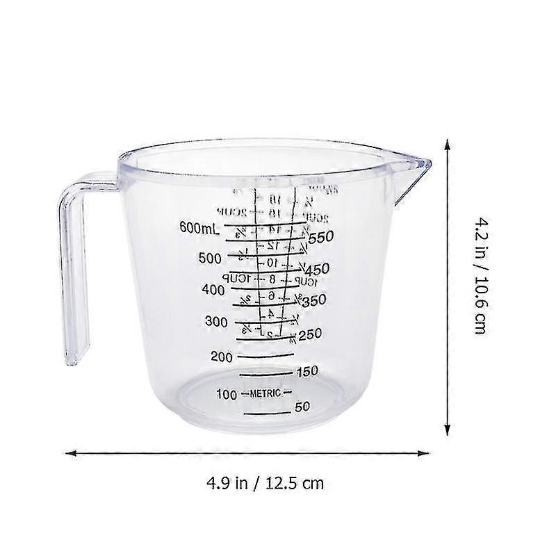 3pcs Plastic Measuring Cups Clear Measuring Jugs Baking Measuring Cups