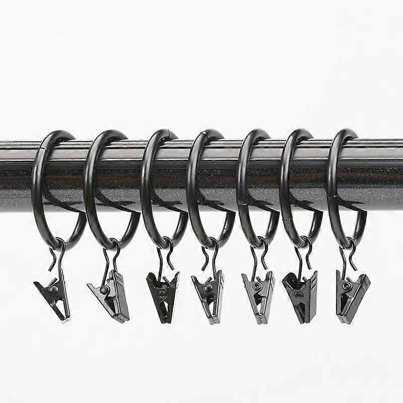 BasicsCurtain clip ring, 4 cm, set of 7, black