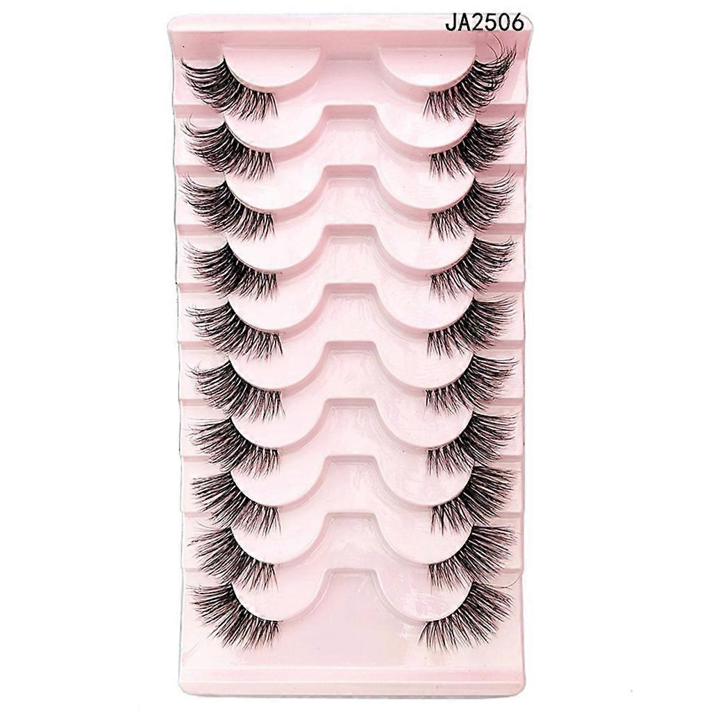 Fluffy-Soft Half Lashes Natural Look Wispy Cat-Eye Lashes 3D False Eyelashes