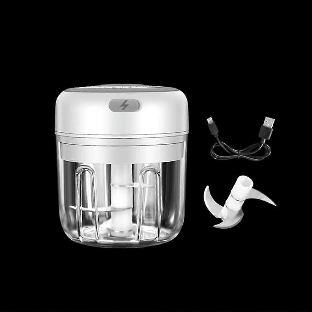 Garlic Chopper Mincer USB Include 0.02gallon and 0.06gallon, Food Chopper with 2 Sharp Blades, Electric Handheld Vegetable Slicer Spiralizer for Meat,