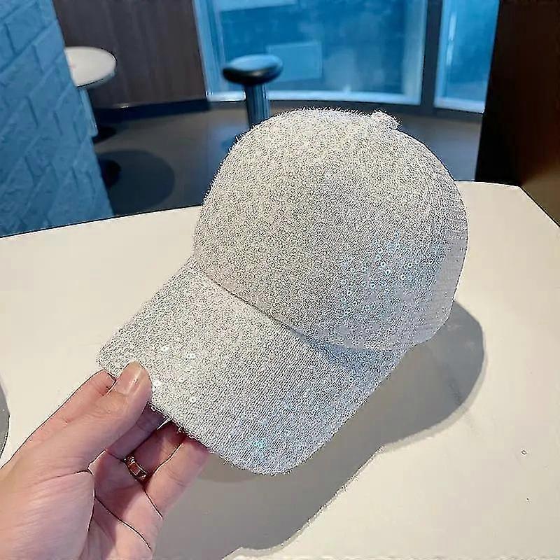 1PC Crystal Silk Small Sequin Baseball Net Hat For Women's Sunshade Duck Tongue hat