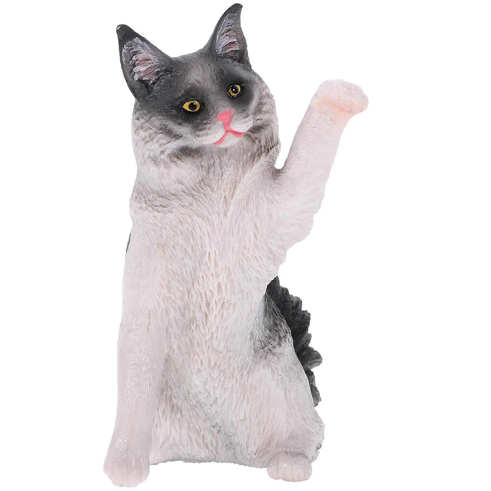 Realistic Fake Cat Model Artificial Small Kitten Figurine Plastic Simulation Cat Model