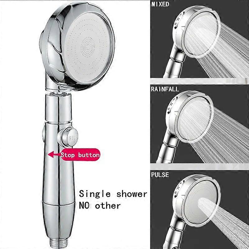 Handheld Shower Head High Pressure 3 Function Adjustable Bath Shower Jets with On/Off Pause Switch gold showerhead