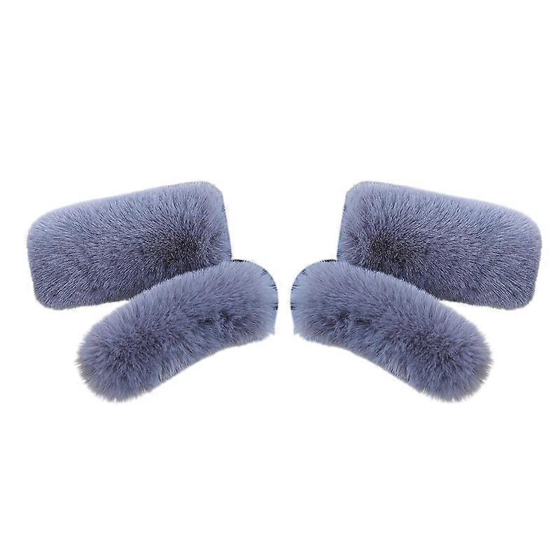 1 Set Elastic Windproof Handlebar Cover Faux Rabbit Fur More Thicken Tear-resistant Bike Handle Cover for MTB