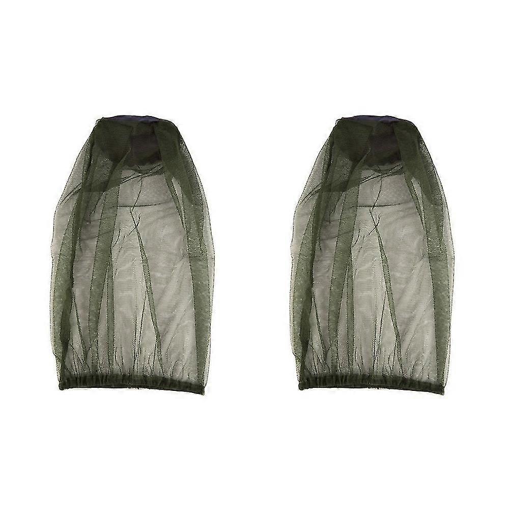 2pcs Anti-mosquito Cap Practical Mesh Face Protector Anti-bug Mask For Outdoor