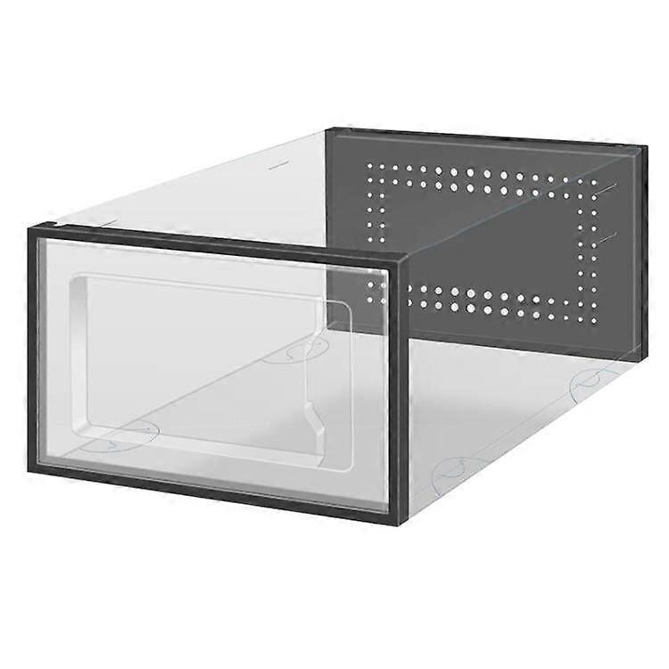 Large 6 Pack Shoe Storage Box Clear Plastic Stackable Shoe Organizer Foldable