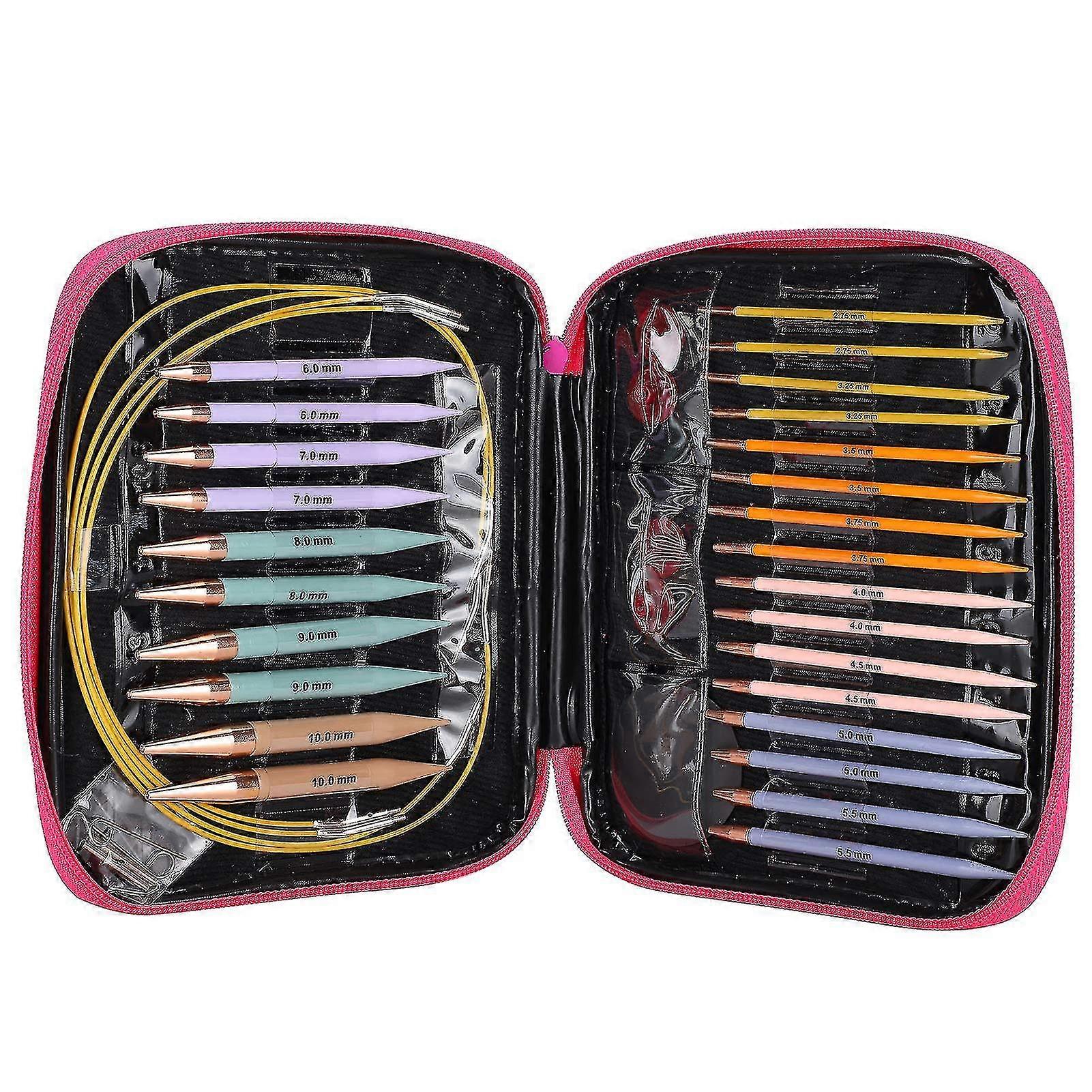13 Pair Interchangeable Knitting Needles Set, Circular Knitting Needles With 2.75mm-10mm - S