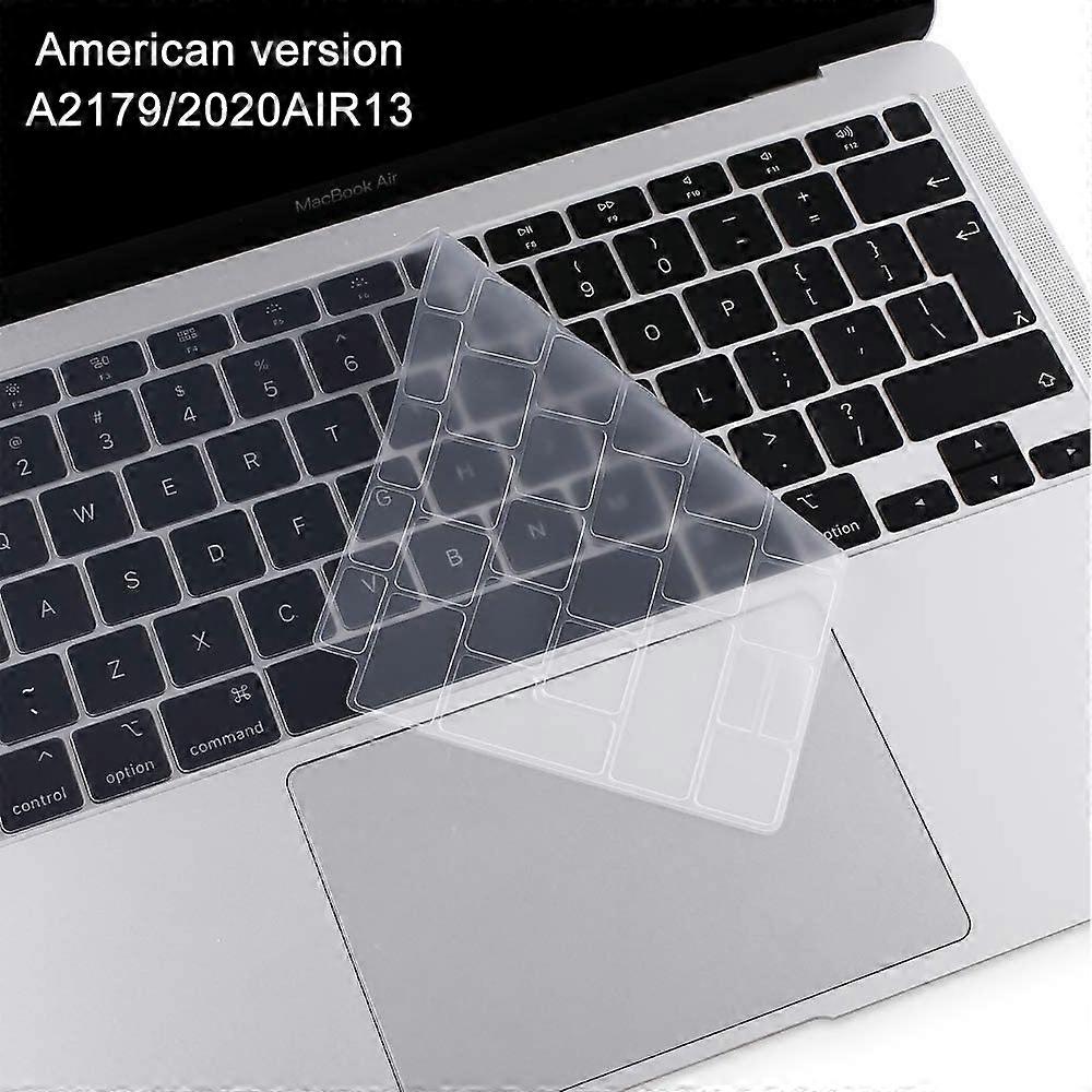 Capa de teclado ultra fina para MacBook Air 13 polegadas 2020 Release Modelo A2179 com Touch ID, MacBook Air 13 polegadas Acessórios, Soft-Touch Pele protetora