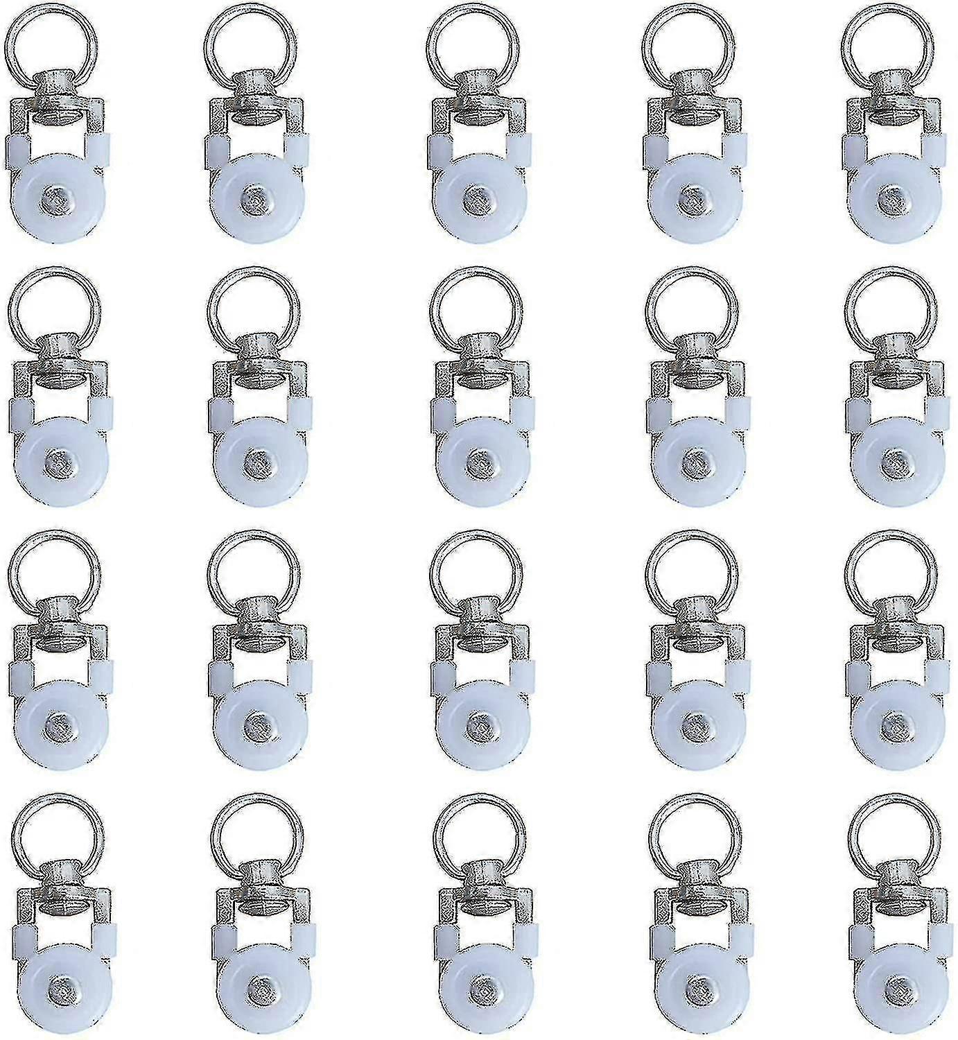 20pcs Curtain Track Rollers,track Rollers,curtain Rod Rollers Sliders,silent Pulley,window Curtain Track Double Track Roller