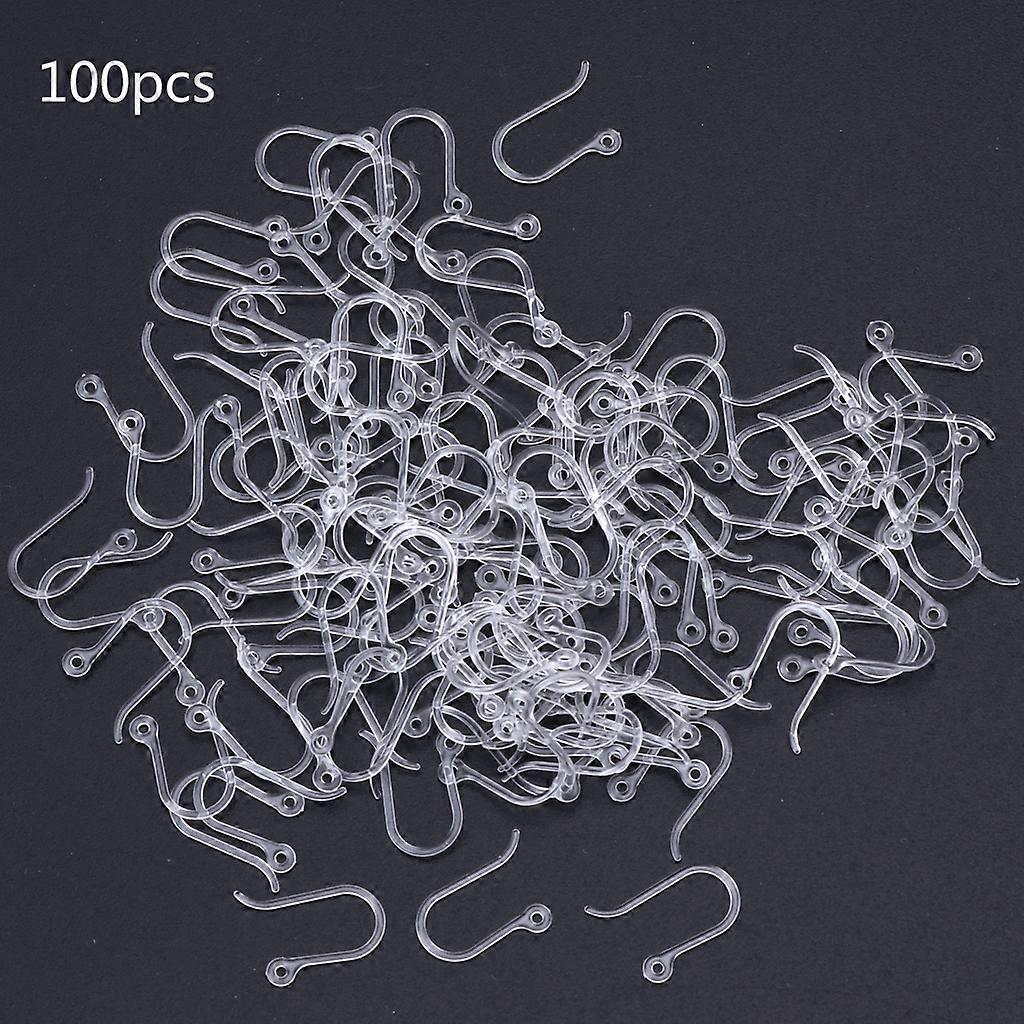 100Pcs Earring Hooks Resin Ear Wire with Loop Fish Hook Earrings Supplies