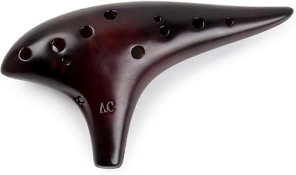 12 Holes Ocarina Alto C Smoked Straw Ceramic Ocarinas Protective Bag Starter Song Booklet-smoke