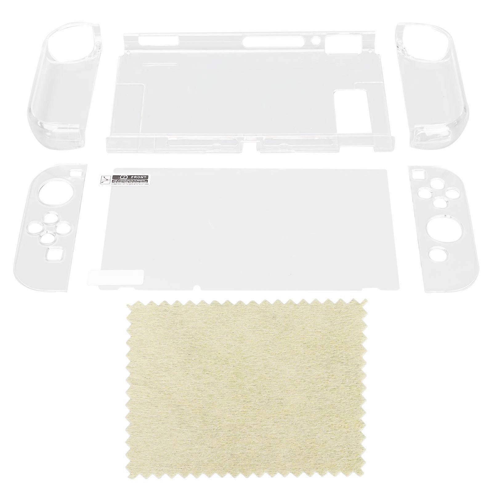 Game Console Protective Cover PC Transparent Thin Gamepad Shell Case With Screen Protector for Switch