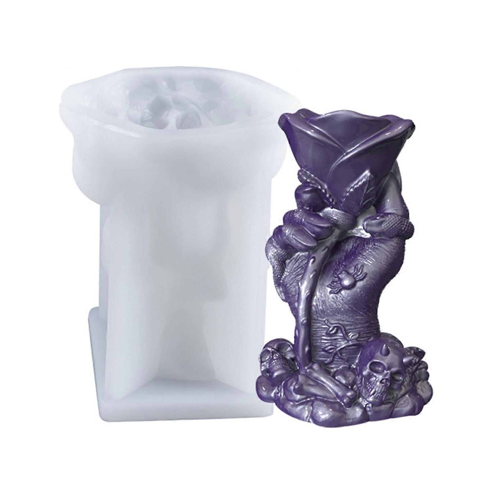 Creative Candle Mold, Skeleton Holding Rose Holding Ball Mold