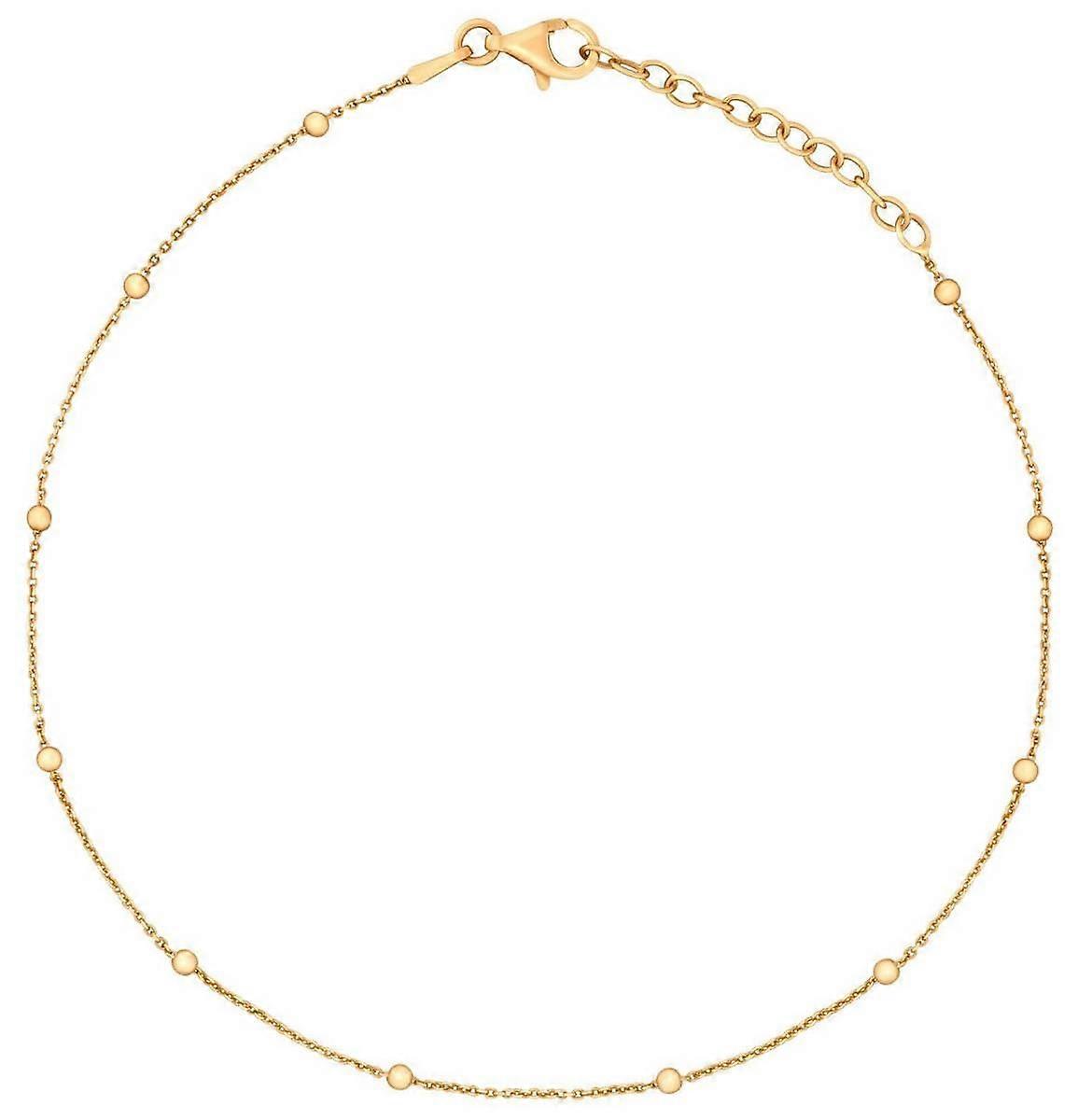 Beginnings Fine Trace and Ball Chain Anklet - Gold