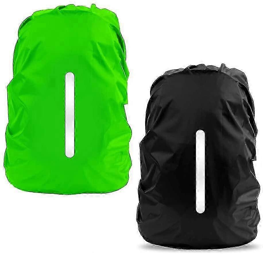 2pcs Waterproof Rain Cover For Backpack, Reflective Rainproof Protector For