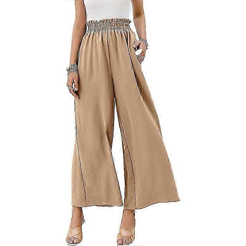 Femmes Décontracté Taille Haute Pantalon Jambes Larges Pantalon Long