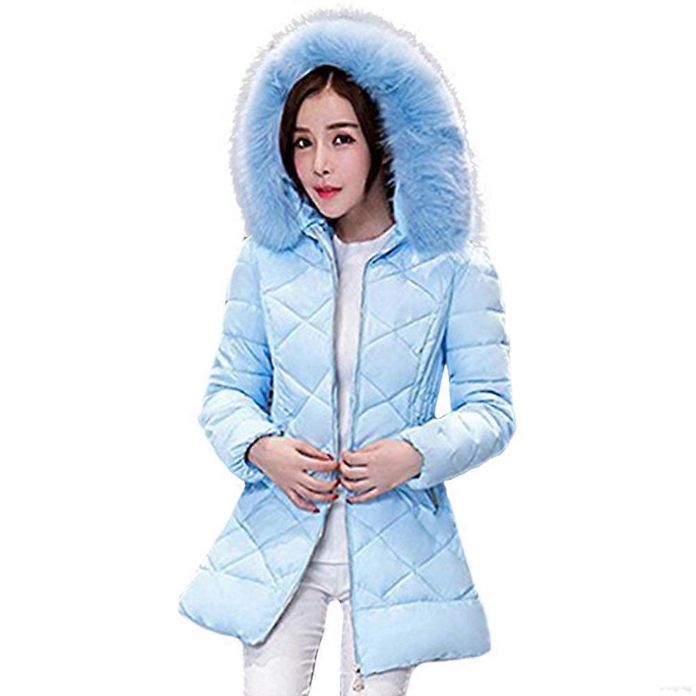 Vinter dunrock kvinna mellersta lång hooded smal plus storlek