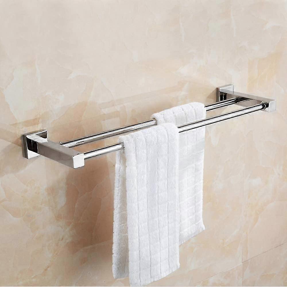 2-tier Bath Towel Ra Towel Shees With Hooks Wall Mounted Towel Holder