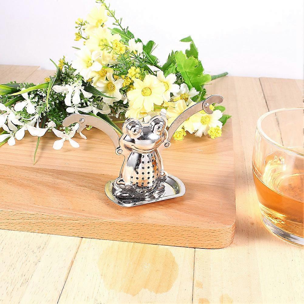 Infuseur à thé en acier inoxydable, filtre à boule, diffuseur, herbes, épices, grenouille